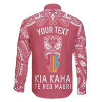 Personalised Kia Kaha Te Reo Maori Family Matching Short Sleeve Bodycon Dress and Hawaiian Shirt Hei Tiki Mix Koru - Pink LT7 - Polynesian Pride