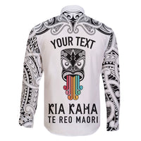 Personalised Kia Kaha Te Reo Maori Family Matching Short Sleeve Bodycon Dress and Hawaiian Shirt Hei Tiki Mix Koru - White LT7 - Polynesian Pride