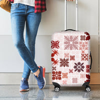 Vintage Hawaii Luggage Cover Hawaiian Quilt Kapa Mismatch Red LT7 - Polynesian Pride