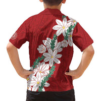 Ia Orana Tahiti Tiare Family Matching Tank Maxi Dress and Hawaiian Shirt Crimson Lei LT7 - Polynesian Pride