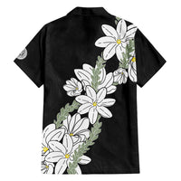 Ia Orana Tahiti Tiare Family Matching Long Sleeve Bodycon Dress and Hawaiian Shirt Black Lei LT7 - Polynesian Pride