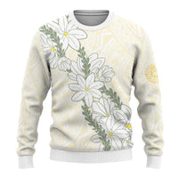 Ia Orana Tahiti Tiare Ugly Christmas Sweater Lemon Yellow Lei LT7 - Polynesian Pride