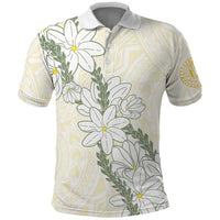 Ia Orana Tahiti Tiare Polo Shirt Lemon Yellow Lei - Polynesian Pride