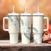 Ia Orana Tahiti Tiare Tumbler With Handle Lemon Yellow Lei LT7 - Polynesian Pride