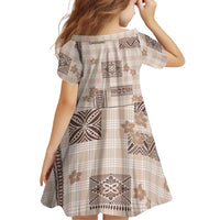 Hawaiian Quilt Tapa On Beige Palaka Motifs Family Matching Tank Maxi Dress and Hawaiian Shirt LT7 - Polynesian Pride