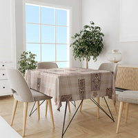 Hawaiian Quilt Tapa On Beige Palaka Motifs Tablecloth