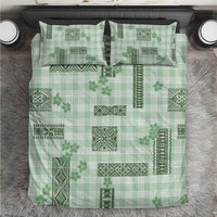 Hawaiian Quilt Tapa On Pastel Mint Palaka Motifs Bedding Set LT7 Mint - Polynesian Pride