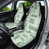 Hawaiian Quilt Tapa On Pastel Mint Palaka Motifs Car Seat Cover