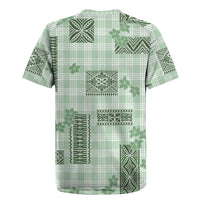 Hawaiian Quilt Tapa On Pastel Mint Palaka Motifs Rugby Jersey