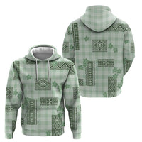 Hawaiian Quilt Tapa On Pastel Mint Palaka Motifs Zip Hoodie