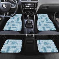Hawaiian Quilt Tapa On Cold Blue Palaka Motifs Car Mats