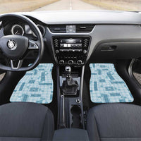 Hawaiian Quilt Tapa On Cold Blue Palaka Motifs Car Mats