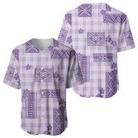 Hawaiian Quilt Tapa On Lilac Palaka Motifs Baseball Jersey