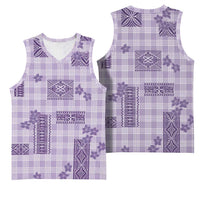 Hawaiian Quilt Tapa On Lilac Palaka Motifs Basketball Jersey