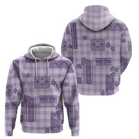 Hawaiian Quilt Tapa On Lilac Palaka Motifs Hoodie