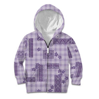 Hawaiian Quilt Tapa On Lilac Palaka Motifs Kid Hoodie