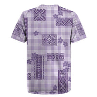 Hawaiian Quilt Tapa On Lilac Palaka Motifs Rugby Jersey