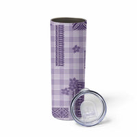 Hawaiian Quilt Tapa On Lilac Palaka Motifs Skinny Tumbler