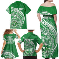 Tonga Liahona High School Personalized Family Matching Off Shoulder Maxi Dress and Hawaiian Shirt Ngatu Tokelaufeletoa Motifs LT7 - Polynesian Pride