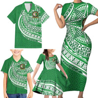 Tonga Liahona High School Personalized Family Matching Short Sleeve Bodycon Dress and Hawaiian Shirt Ngatu Tokelaufeletoa Motifs LT7 - Polynesian Pride