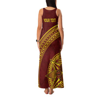 Tonga High School Family Matching Tank Maxi Dress and Hawaiian Shirt THS Anniversary Ngatu Motif