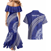 Tupou College Toloa Couples Matching Mermaid Dress and Hawaiian Shirt Ngatu Tapa Mix Style LT7 - Polynesian Pride