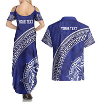 Tupou College Toloa Couples Matching Summer Maxi Dress and Hawaiian Shirt Ngatu Tapa Mix Style LT7 - Polynesian Pride