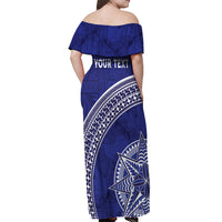 Tupou College Toloa Off Shoulder Maxi Dress Ngatu Tapa Mix Style