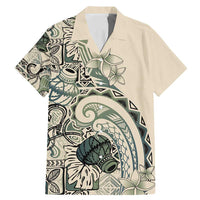 Aloha Hawaii Tapa Family Matching Mermaid Dress and Hawaiian Shirt Summer Green Hawaiian Ipu LT7 Dad's Shirt - Short Sleeve Emerald - Polynesian Pride