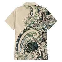 Aloha Hawaii Tapa Family Matching Off The Shoulder Long Sleeve Dress and Hawaiian Shirt Summer Green Hawaiian Ipu LT7 - Polynesian Pride