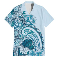 Aloha Hawaii Tapa Hawaiian Shirt Cool Turquoise Hawaiian Ipu - Polynesian Pride