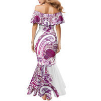 Aloha Hawaii Tapa Family Matching Mermaid Dress and Hawaiian Shirt Vibrant Fuchsia Hawaiian Ipu LT7 - Polynesian Pride