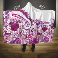 Aloha Hawaii Tapa Hooded Blanket Vibrant Fuchsia Hawaiian Ipu - Polynesian Pride