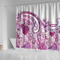 Aloha Hawaii Tapa Shower Curtain Vibrant Fuchsia Hawaiian Ipu LT7 - Polynesian Pride