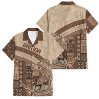 Samoa Mamanu Siapo Mocha Family Matching Tank Maxi Dress and Hawaiian Shirt Tatau Malie
