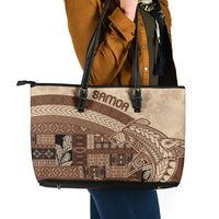 Samoa Mamanu Siapo Mocha Leather Tote Bag Tatau Malie
