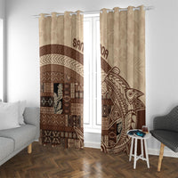 Samoa Mamanu Siapo Mocha Window Curtain Tatau Malie