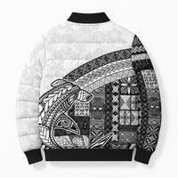 Samoa Mamanu Siapo Classic Black Bomber Puffer Jacket Tatau Malie