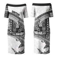 Samoa Mamanu Siapo Classic Black Family Matching Puletasi and Hawaiian Shirt Tatau Malie