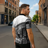 Samoa Mamanu Siapo Classic Black Zipper Polo Shirt Tatau Malie