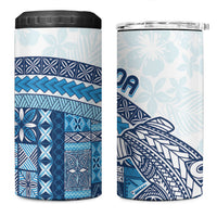 Samoa Mamanu Siapo Royal Blue 4 in 1 Can Cooler Tumbler Tatau Malie
