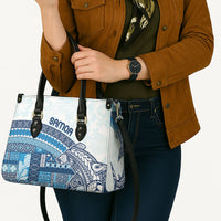 Samoa Mamanu Siapo Royal Blue Leather Bag Tatau Malie