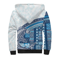 Samoa Mamanu Siapo Royal Blue Sherpa Hoodie Tatau Malie