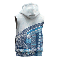 Samoa Mamanu Siapo Royal Blue Sleeveless Hoodie Tatau Malie