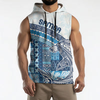 Samoa Mamanu Siapo Royal Blue Sleeveless Hoodie Tatau Malie