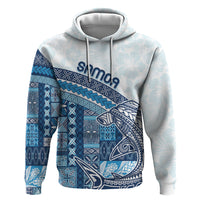 Samoa Mamanu Siapo Royal Blue Zip Hoodie Tatau Malie