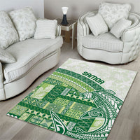 Samoa Mamanu Siapo Forest Green Area Rug Tatau Malie