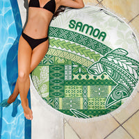 Samoa Mamanu Siapo Forest Green Beach Blanket Tatau Malie