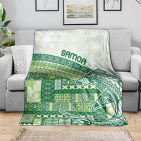Samoa Mamanu Siapo Forest Green Blanket Tatau Malie