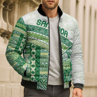 Samoa Mamanu Siapo Forest Green Bomber Puffer Jacket Tatau Malie